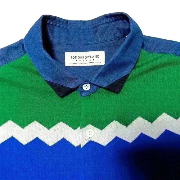 Tomorrowland 💯 cotton  short sleeve button down shirt. Men's size M - Picture 3 of 5